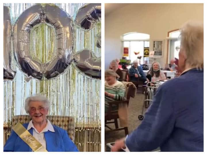 Video Amazing 103 Year Old Lady Got Such A Surprise On Her Birthday See The Reaction Given By The Flying Kiss | VIDEO: 103 साल की दादी को मिला बर्थडे का ऐसा सरप्राइज, देखकर हुईं हैरान
