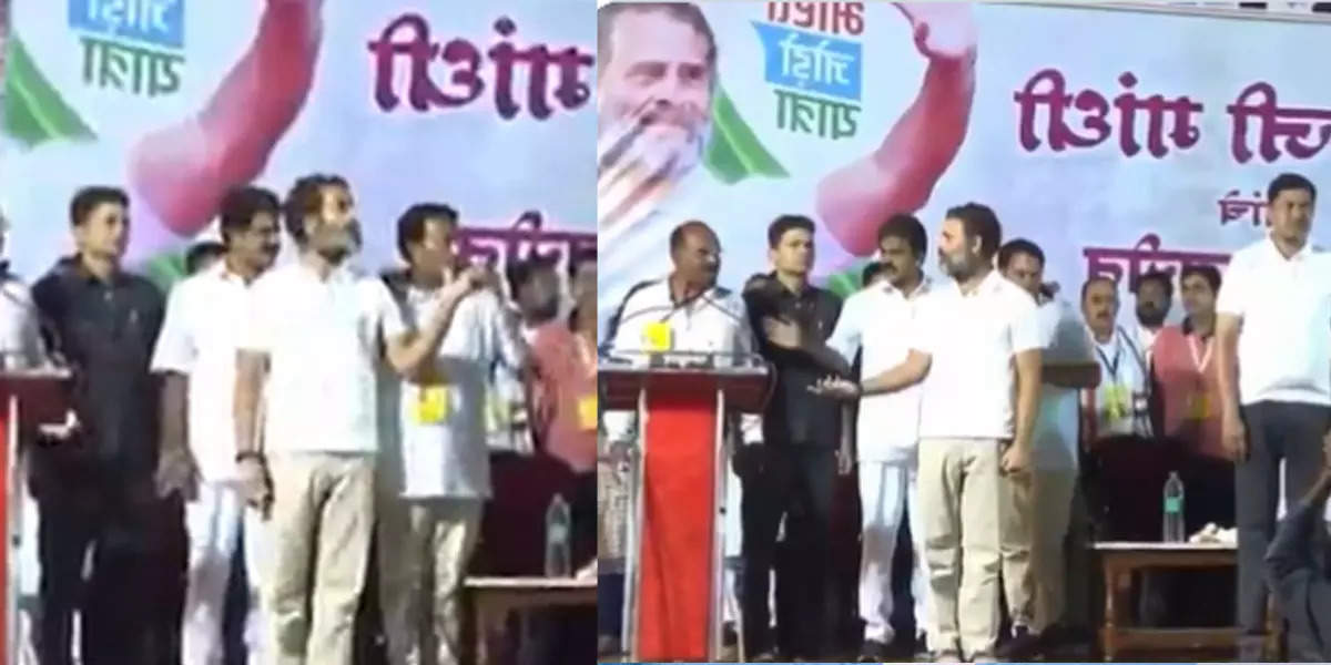 bharat jodo yatra in maharashtra, Video: 'भारत जोडो' यात्रेत राष्ट्रगीताऐवजी वाजलं भलतंच गाणं; राहुल गांधींही पाहतच राहिले - nepal national anthem played in rahul gandhi bharat jodo yatra in washim