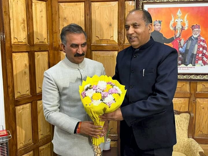 Himachal Pradesh Elected Cm Sukhwinder Sukhu Reached To Meet Ex Cm Jairam Thakur Said Will Work Together | Himachal Pradesh Politics: हिमाचल के होने वाले सीएम सुखविंदर सुक्खू मिलने पहुंचे तो जयराम ठाकुर बोले