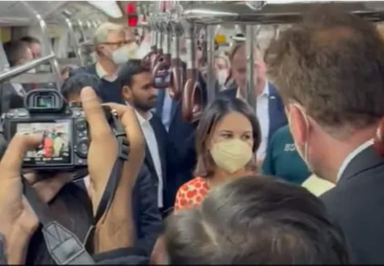 Watch German Foreign Minister Rides In Delhi Metro, Video Goes Viral