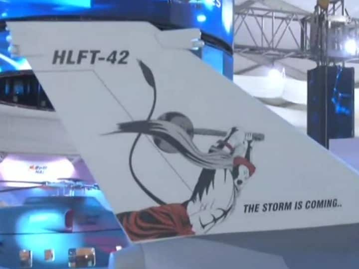 Aero India 2023 Lord Hanuman Image Reappears On HAL Aircraft HLFT-42 Model Of An Exhibition Aircraft