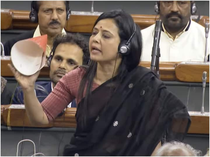 TMC MP Mahua Moitra Targeted Adani During Her Speech In Lok Sabha While Showing Birthday Cap