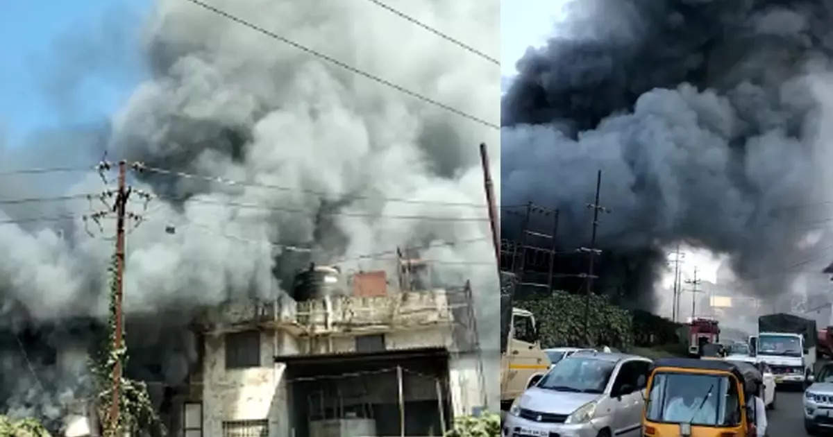 some workers injured in fire, VIDEO: बदलापूर एमआयडीसीत भीषण आग, संपूर्ण केमिकल कंपनी जळून खाक, काही कामगार जखमी - a fire broke out at a chemical company in badlapur midc and some workers were injured