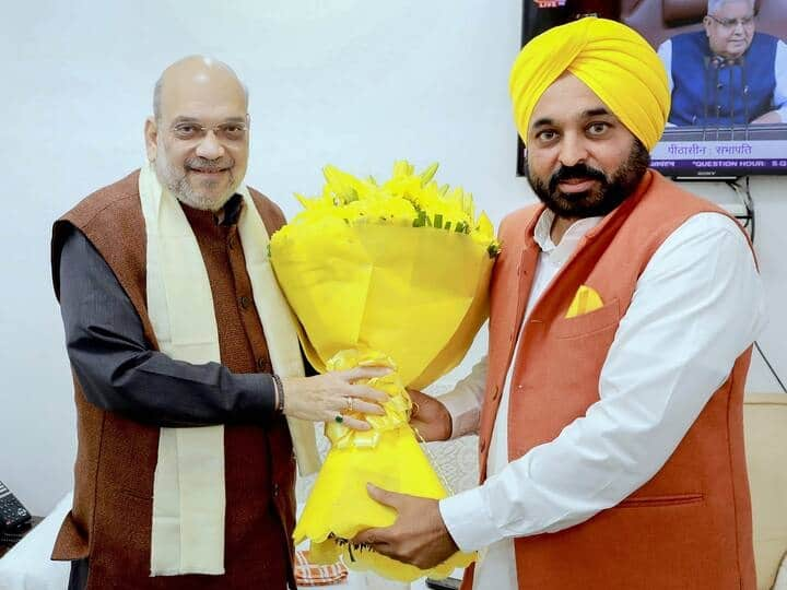 Bhagwant Mann Meets Amit Shah Talks On Law And Order Issue 18 Companies Of Central Force To Be Be Sent To Punjab