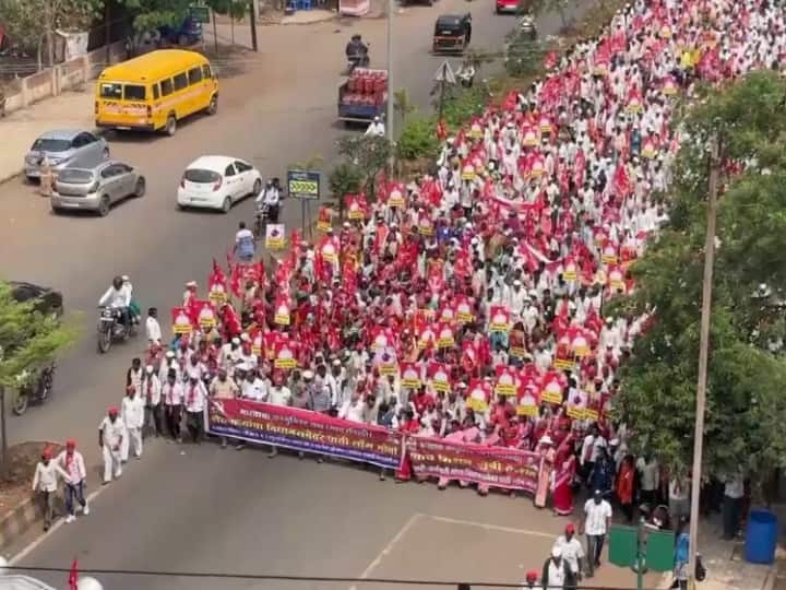Maharashtra Farmers Protest Tribals And Farmers Marching To Mumbai Reach Thane
