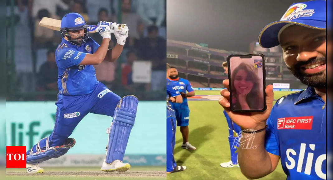 Rohit Sharma: WATCH: Viral video of Rohit Sharma's conversation with wife Ritika soon after Mumbai Indians' first win of the season | Cricket News