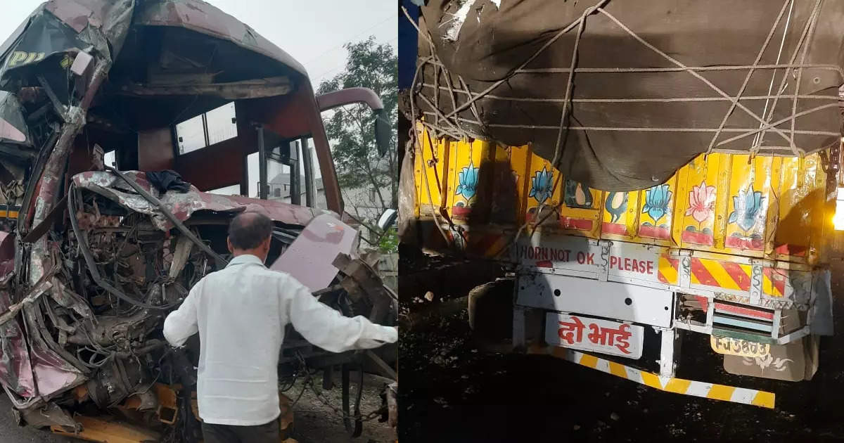 Bus And Truck Accident 1 killed 12 Injured at Nashik Mumbai Highway : मुंबईहून शिर्डीला जाणाऱ्या भाविकांच्या बसला अपघात, १ ठार तर १२ जखमी