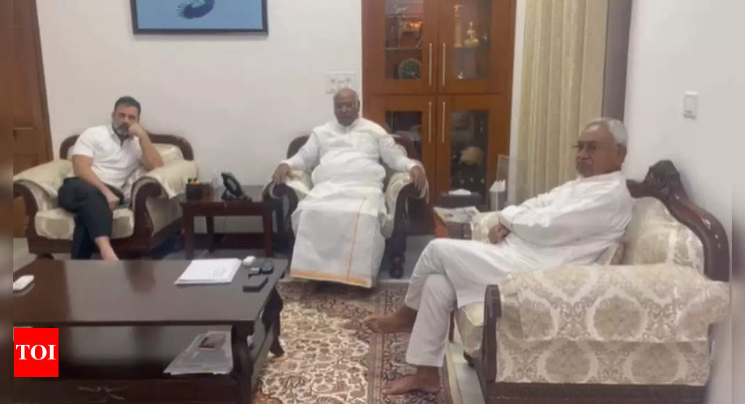 Bihar CM Nitish Kumar meets Kharge, Rahul; discusses roadmap for opposition unity | India News