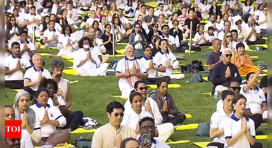 Celebrities, spiritual leaders, politicians join PM Modi for star-studded yoga event in US | India News