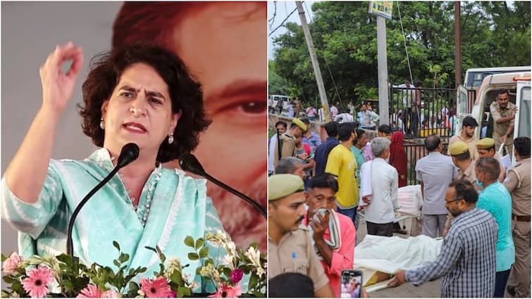 Hathras Satsang Stampede Congress Priyanka Gandhi asked question Yogi Government said Who is responsible for 121 People Death Hathras Satsang Stampede: हाथरस पर प्रियंका गांधी का रिएक्शन, प्रशासन की लापवाहियां गिना योगी सरकार पर यूं साधा निशाना